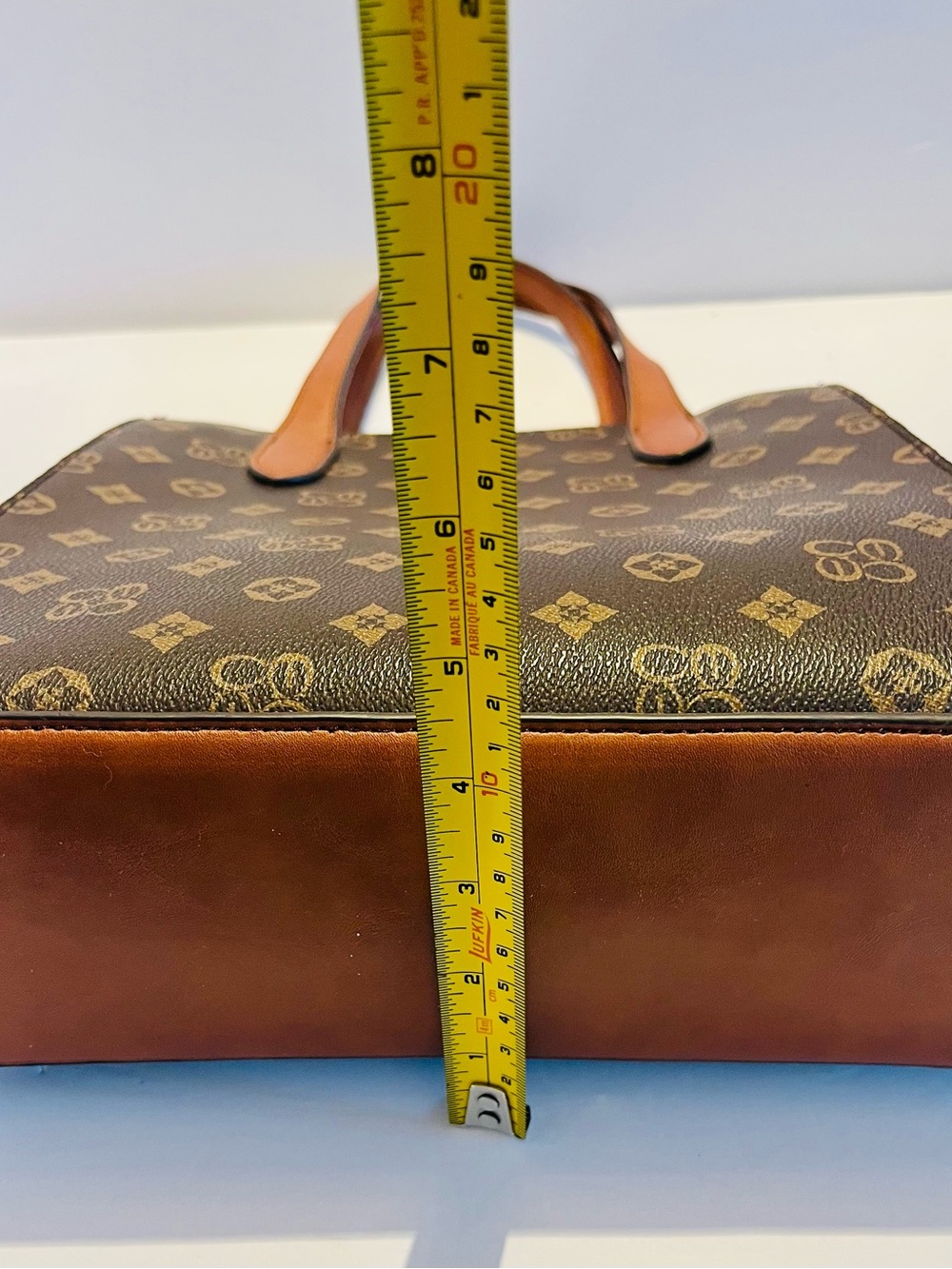 Designer Inspired Monogram Brown Tote Bag Crossbody Satchel Purse - Picture 10 of 16